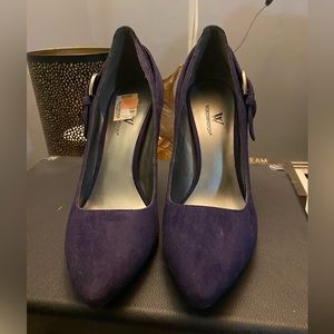 Purple with Black Heels with Buckle - Size 9 - Worthington